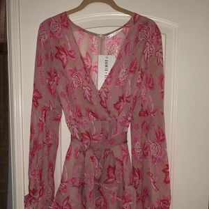 Saints and Secrets Pink Floral Tie Dress